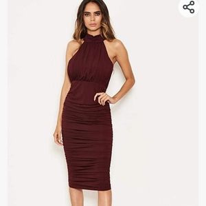 Ruched Burgundy dress